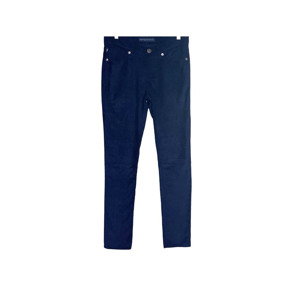 Rock Republic Berlin Navy Blue Corduroy Pants‎ size 6M straight leg velvety feel